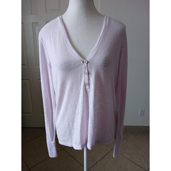 Victoria's Secret Top Button Down Pink Size S/P Long Sleeve V-neck Ligthweigth - Picture 1 of 13